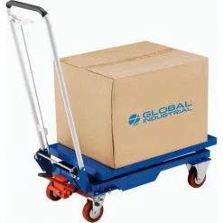 Global Industrial Mobile Scissor Lift Table, 27"L x 17"W Platform, 330 Lb. Capacity -Lift Tables store 168073 02