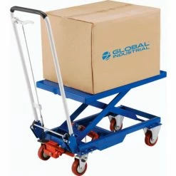 Global Industrial Mobile Scissor Lift Table, 27"L x 17"W Platform, 330 Lb. Capacity -Lift Tables store 168073 03