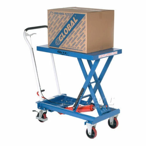Global Industrial Mobile Single Scissor Lift Table, 32" x 19" Platform, 550 Lb.Capacity 14 Global Industrial Mobile Single Scissor Lift Table, 32" x 19" Platform, 550 Lb.Capacity - Image 14