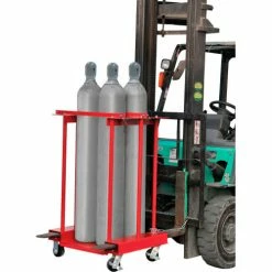 Global Industrial™ Forkliftable Cylinder Storage Caddy, Mobile For 4 Cylinders -Lift Tables store 270217C 02