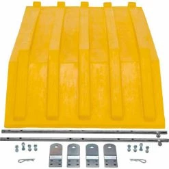 Vestil Plastic Lid for Triple-Bin Recycling Hopper, Yellow