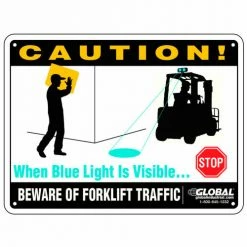 National Marker Beware of Forklift Traffic Safety Warning Sign - 12" x 9" Plastic