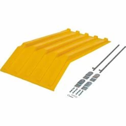 Vestil Plastic Lid for Triple-Bin Recycling Hopper, Yellow -Lift Tables store 987465YLB