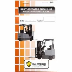 Replacement Checklist 70-1076 for Ideal Warehouse Electric Counterbalance Forklift Checklist Caddy