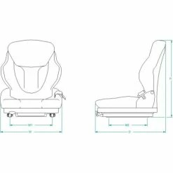 TVH Parts Vinyl Forklift Seat with Switch SY1960 - 19"W x 19-11/16"D x 19"H -Lift Tables store SPS SY1960 B
